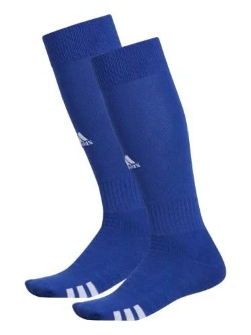 Adidas Unisex Rivalry Field OTC Socks 2-Pair, Blue/White Size Youth Small 1Y-5Y